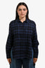 Golden Goose Blue Check Flannel Button-Up Top Size L
