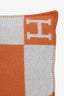 Hermès Grey/Orange Wool Cashmere Avalon Small Pillow 50cm