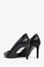 Saint Laurent Black Leather Studded Pointed Toe Heels Size 37.5