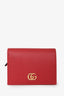 Gucci Red Leather GG Marmont Card Case