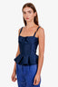 Burberry Blue Satin Bustier Top Size 38