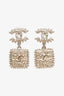 Pre-loved Chanel™ Gold Tone Crystal CC Square Drop Earrings