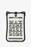 Max Mara White Canvas Black Leather Trimmed Crossbody Phone Case