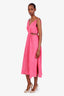 Maje Pink Ruffled Beaded Maxi Dress Size 36