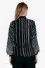 Gucci Black/White Silk Sheer Button Up Blouse Size 36