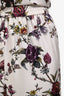 Christian Dior White/Multi Silk Floral Short Sleeve Top + Pant Set Size 2