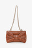 Valentino Brown Grained Leather Bow Chain Clutch