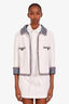 Pre-loved Chanel™ 2020 Cruise Collection White Tweed Plaid Evening Jacket Size 38