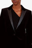 Gucci Black Velvet Leather Single Breasted Blazer Size 36
