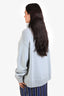 Jil Sander Blue Cashmere Knit Split Neck Turtleneck Sweater Size 40