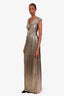 Rasario Gold Lamé Cutout Sleeveless Gown Size 46 IT