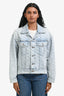 Alexander Wang Light Wash Logo Denim Jacket Size XS