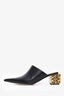Loewe Black/Gold Anagram Heel Leather Mules Size 39