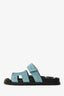 Hermès Blue Suede Leather Chypre Sandals Size 37.5