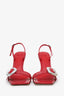 Jacquemus Red Leather 'Les Sandales Regalo Hautes' Heels Size 40