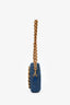 Versace Blue/Gold Denim Medusa Chain Detail Shoulder Bag
