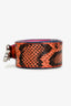 Fendi Orange Leather Python Embossed Bag Strap