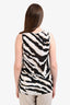 Gucci Black/White Silk Deep V Tank Top Size S
