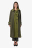 Sacai Green Cotton Wool Long Layered Trench Coat Size 2
