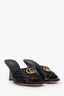 Gucci Black Leather GG Marmont Open Toe Heels Size 37.5