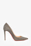 Christian Louboutin Gold/Silver Sparkle Spike Detail Heels Size 37.5
