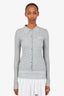 Miu Miu Grey Cashmere Silk Knit Cardigan Size 36