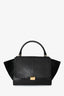 Celine Black Python Leather Medium Trapeze Bag With Strap