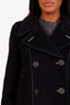 Caban Burberry en laine et cachemire à surpiqûres contrastantes, taille 4