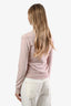 Pre-loved Chanel™ 2003 Pink/Beige Cashmere Interlocking CC Button Details Cardigan Size 36 and Sweater Size 36 Set