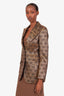 Gucci Gold/Black Metallic Jacquard GG Single Breasted Blazer Size 40