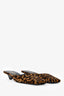 Prada Brown Pony Hair Leopard Print Square Toe Logo Heels Size 35.5