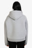 Miu Miu Grey Cotton Embroidered Logo Zip Hoodie Size XS