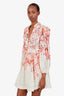 Zimmermann Orange/Multicolour Linen Long Sleeve Mini Dress Size 1