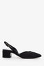 Pre-loved Chanel™ Black Glitter Fabric Cap-Toe Slingback Pumps Size 35
