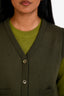 Gucci 2024 Green Wool Silk Blend Layered Cardigan Sweater Size XS