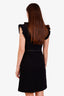 Gucci Black Horsebit Belted Ruffle Trim Mini Dress Size S
