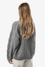 Lou Lou Studio Grey Wool Cashmere Cableknit 'Secas' Sweater Size S