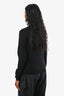 Burberry Black Wool Nova Check Neck Trip Button Up Cardigan Size M