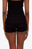 Pre-loved Chanel™ 2024 Black Cotton CC Braid Mini Shorts Size 38