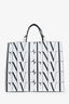 Valentino White/Black Leather VLTN Time Tote Bag