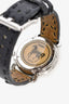 Fendi Mother of Pearl Dial Diamond-Stitch 37mm Selleria Watch with Black Grained Leather Strap