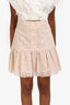 Sandro Blush Pink Eyelet Button Up Skirt Size 40