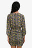Maje Green/Purple/Blue Floral Print Long Sleeve Mini Dress Size 36