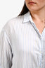Acne Studios Blue/White Pinstriped Cotton Button Down Shirt Dress Size 38