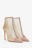 Jimmy Choo Beige Suede Crystal Embellished Bing 100 Heeled Boot Size 39