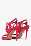 Aquazzura Pink Suede Strappy Heeled Sandal Size 38