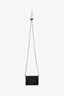 Prada Black Saffiano Leather Card Holder with Shoulder Strap
