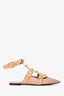 Valentino Dusty Pink Leather Roman Stud Ankle Strap Ballet Flats Size 36