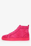 Christian Louboutin Hot Pink Suede High Top Louis Sneakers Size 42 Mens