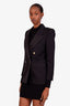 Saint Laurent Black Wool Double Breasted Blazer Size 34